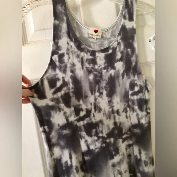 ❤️ One Clothing Dress Skater Style soft white grey dark grey watercolor design - Picture 11 of 14